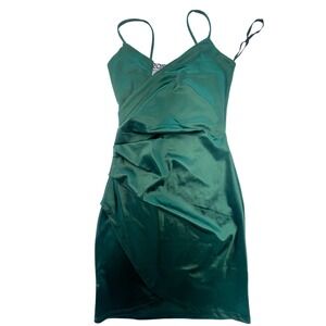 Popular 21 Green Mini Dress Sleeveless Party Cocktail Ruched Bodycon Small party